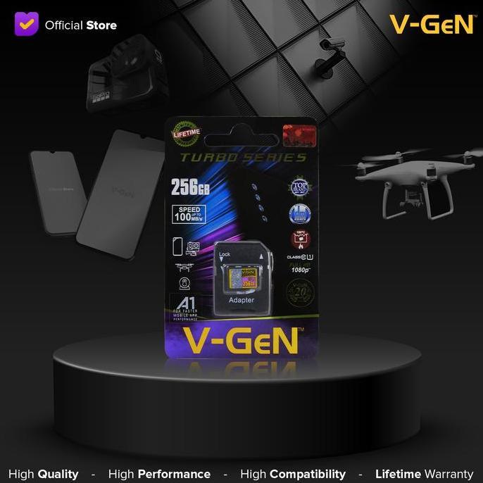 Micro SD Class 10 Turbo 256GB V-GeN MicroSD Class10 256 GB VGEN ORI