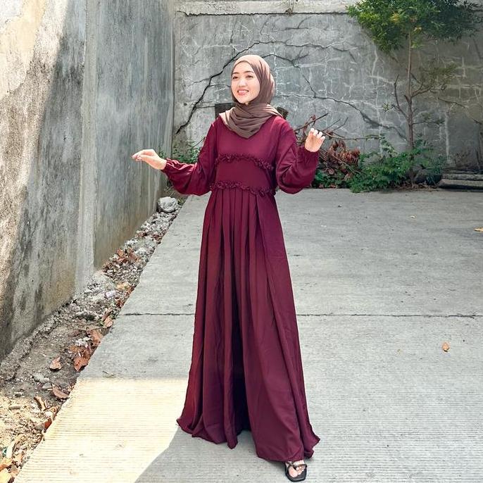 Promo Joley Cloth - Maudy Dress Baju Gamis Simple Mewah Kondangan Lembut Muslim Wudhu Wanita Remaja