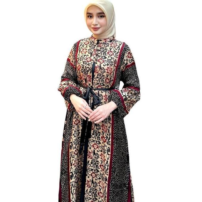Promo Alma Dress Batik Premium Gies Butik Motif Baru - Gamis Terbaru 2025 - Formal  Muslim Semi Silk