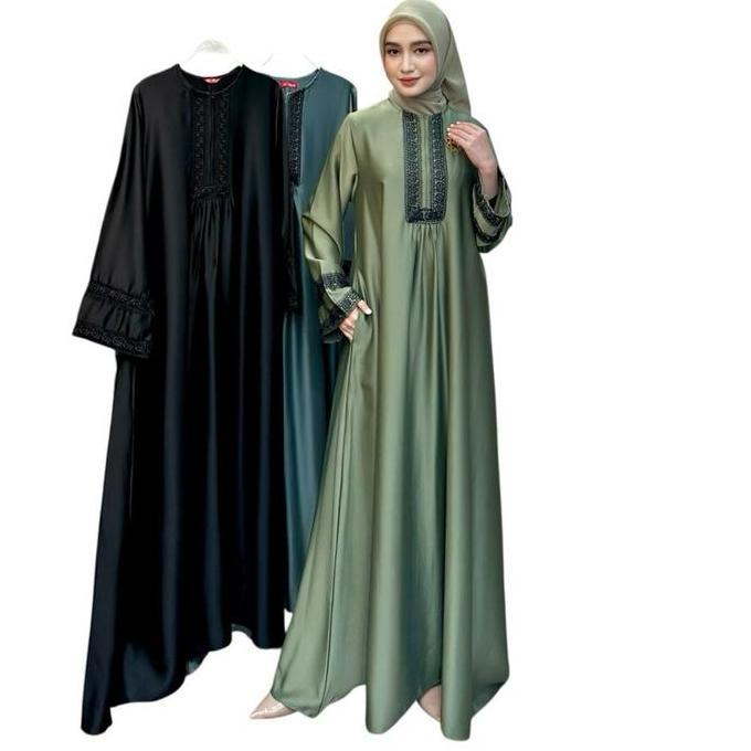 Grosir Nona Sekar Dress Abaya Gamis Cantik Dan Kekinian Gies Butik Formal Muslim Nyaman Panjang Silk