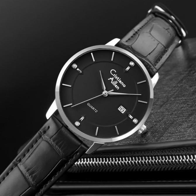 BEST SELLER CRISTIANO AILLEN JAM TANGAN PRIA 840 KULIT KACA SAPPHIRE WATER RESISTANT 3 ATM STAINLESS