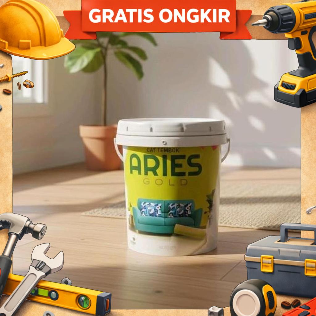 Aries Cat Tembok Aries Gold Warna Super White Ukuran 20Kg Ideal Untuk Proyek Rumah Atau Kantor