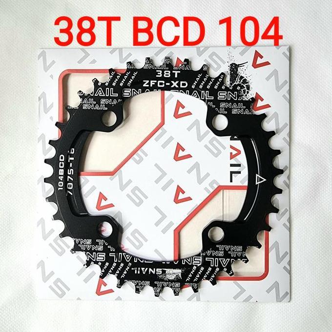 Murah Snail chainring 38T BCD 104 chain ring narrow wide BCD 104mm Sepeda Non COD