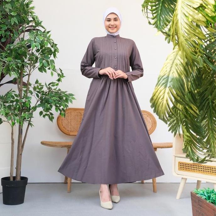 #6013 Gamis Polos Gz / Gamis Wanita Polos / M-L / Matt. Katun Paris / Brand Guangzhou Fashion