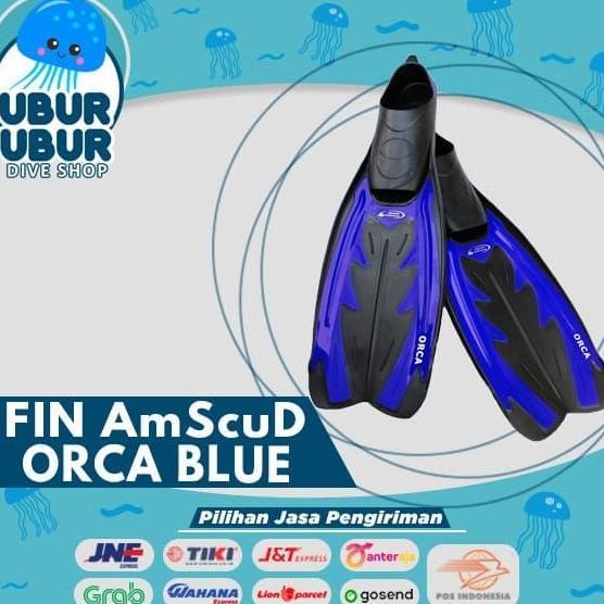 Fin AmScuD Full Foot ORCA BLUE - Kaki Katak Selam/Diving/Snorkling
