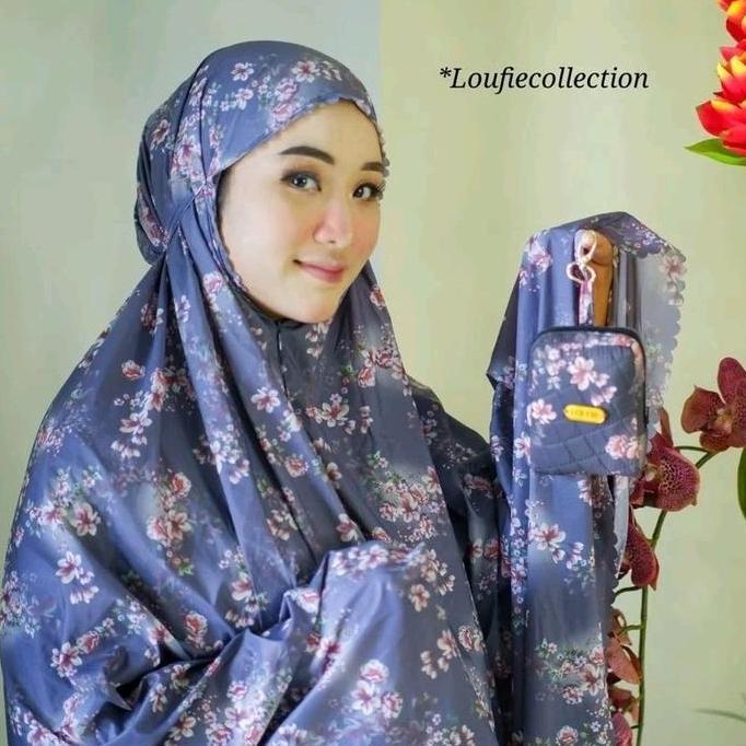 Mukena Travel Terbaru Parasut Korea 2in1 Mukena Parasut  Korea Kotak Motif Mukena Mini Lembut