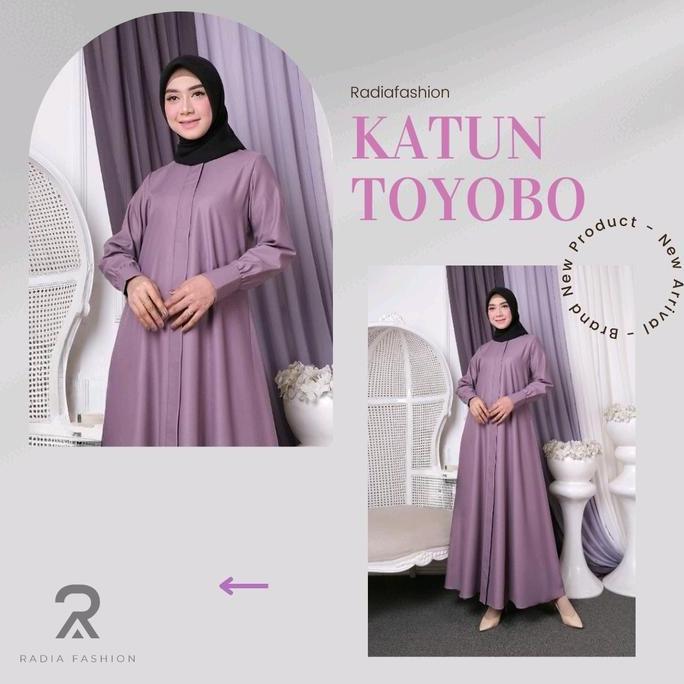 Radiafashion Gamis Toyobo Premium Polos Hitam Navy Katun Wanita Muslim Atasan Formal Nyaman - Dress