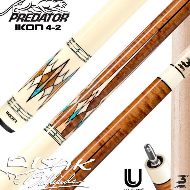 TERBARU Predator IKON4-2 Uniloc low Deflection Billiard Cue Stick Stik Biliar
