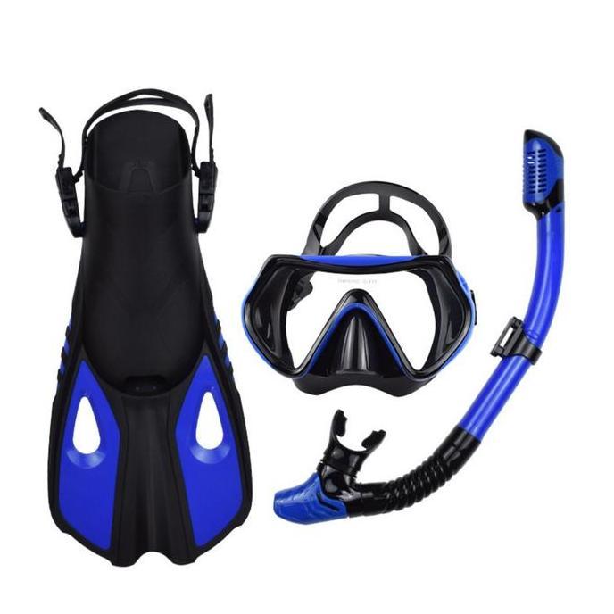 Set Alat Snorkeling - Masker Snorkeling, Kaca Mata Snorkeling, Snorkel, Sirip Adjustable, 3 Pieces