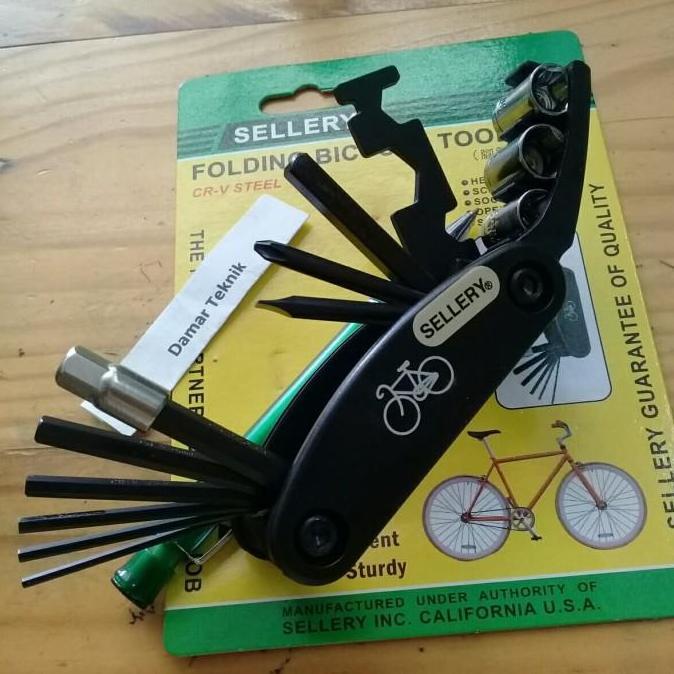 Murah Kunci Sepeda Tools Set Sepeda Sellery USA Folding Bicycle Tools Set Non COD
