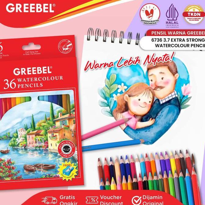 ismahan_seller - greebel pensil warna (6736) watercolor 36 warna / coloring / pensil warna greebel /