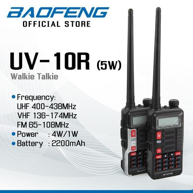 TERBARU BAOFENG UV-10R (5W) Walkie Talkie HT - Baofeng Indonesia BISA GOSEND