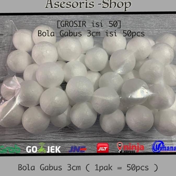 Santimak_Seller - Bola Gabus Styrofoam Ukuran 5Cm Isi 100Pcs | Bola Gabus Styrofoam Ukuran 5Cm Isi 5