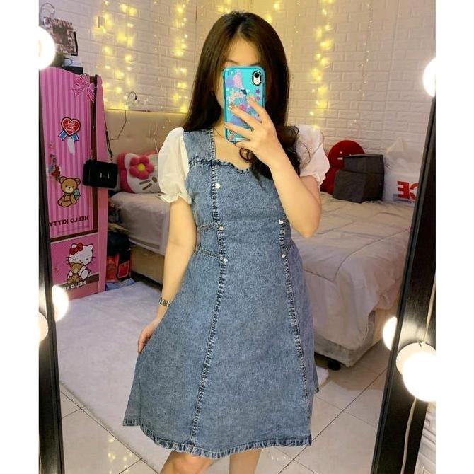 Premium Hijabkiara - Shasa Midi Dress  Jumbo Xxxl Ld 133 Xxl Xl L Jeans Terlaris Ld 100 Pb 98 Casual