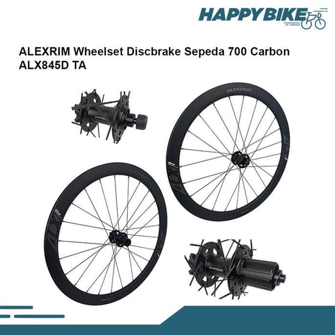 TERBARU ALEXRIM Wheelset ALX845D Velg Sepeda Balap Road Bike Carbon Discbrake 700c Velg Sepeda Set L