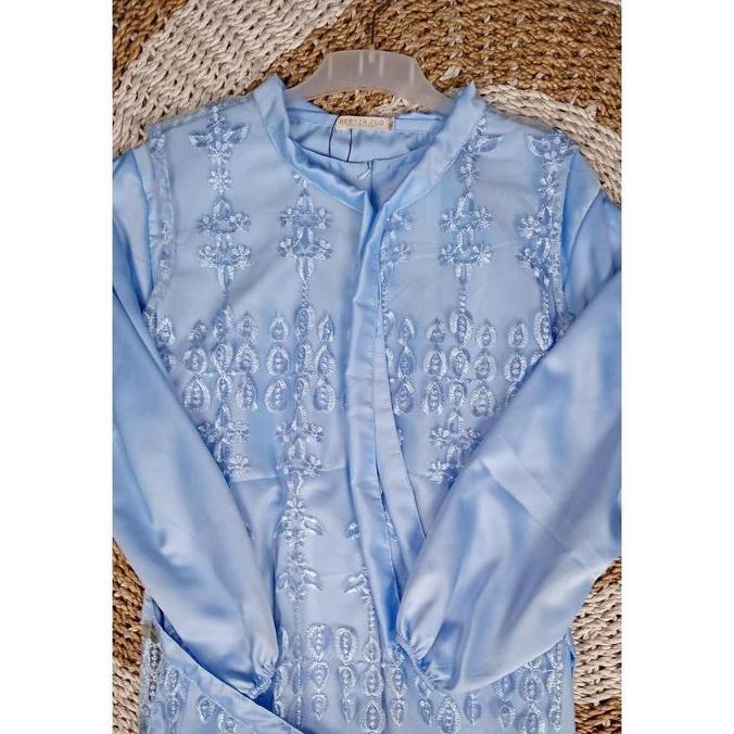 Promo Bulan Ini Clara Dress Bahan Satin Silk Mix Outer Brukat Jumbo Ready Size M L Xl Xxl Satin Dres