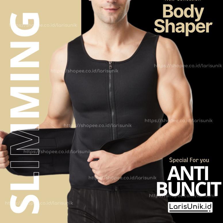 Korset Pelangsing Pengecil Perut Buncit Pria Pinggang Pembentuk Sixpack Rompi Olahraga Sport For Fit