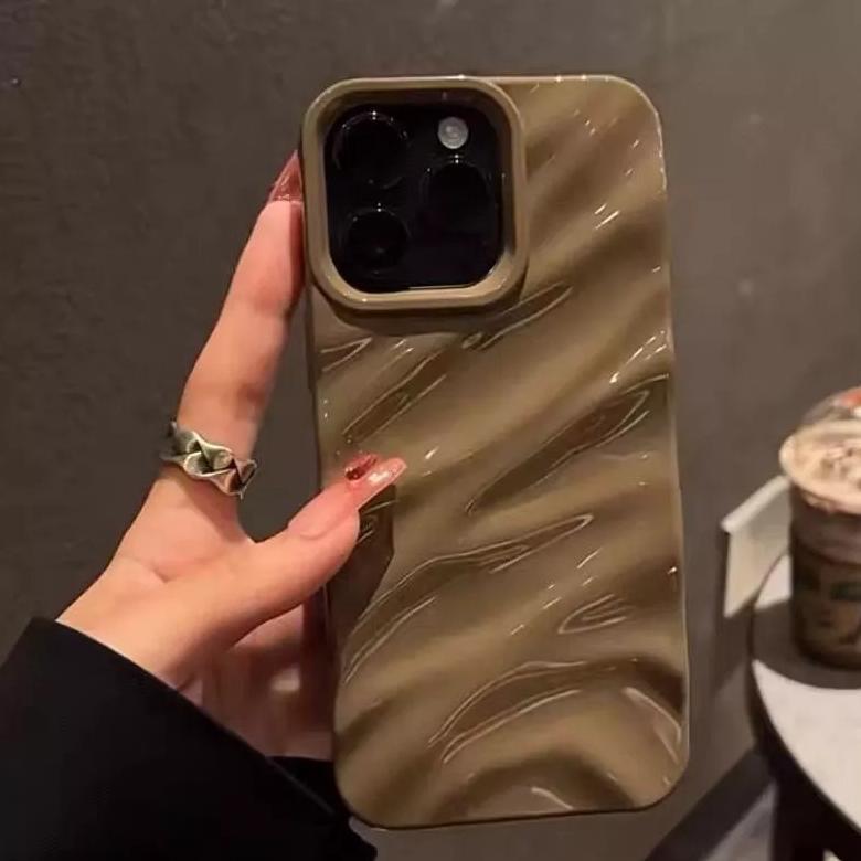 best sale mn216 dazzle silicone wave glossy case shockproof - casing hp gelombang compatible for iph