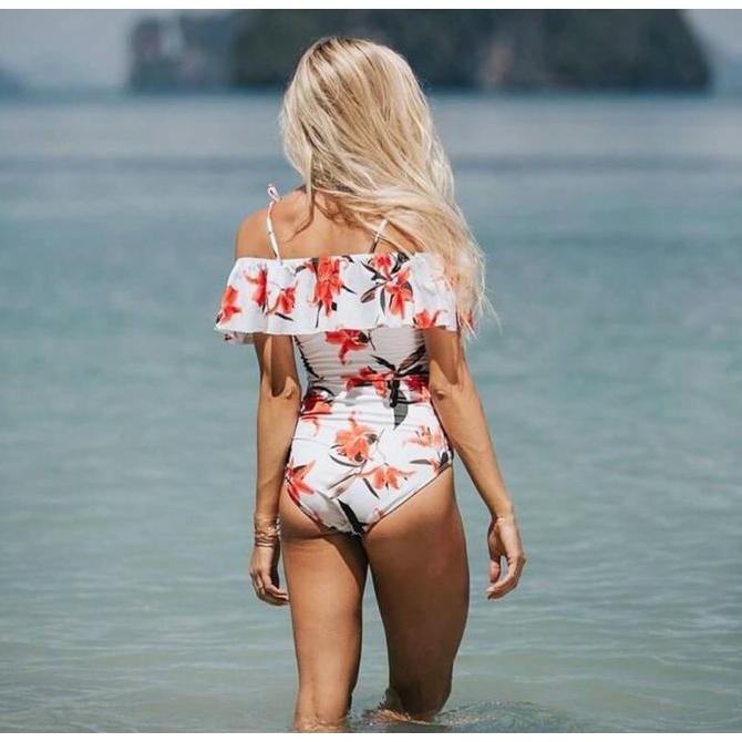 GITA flower sabrina swimsuit one piece woman premium / korean swimwear / beachwear bali / monokini s