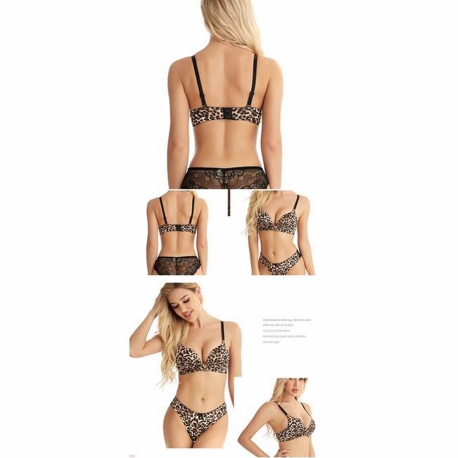 NEW SEXY LACE VIOLET LINGERIE BIKINI SEXY MOTIF MACAN TUTUL LEOPARD GATHER BRA SET