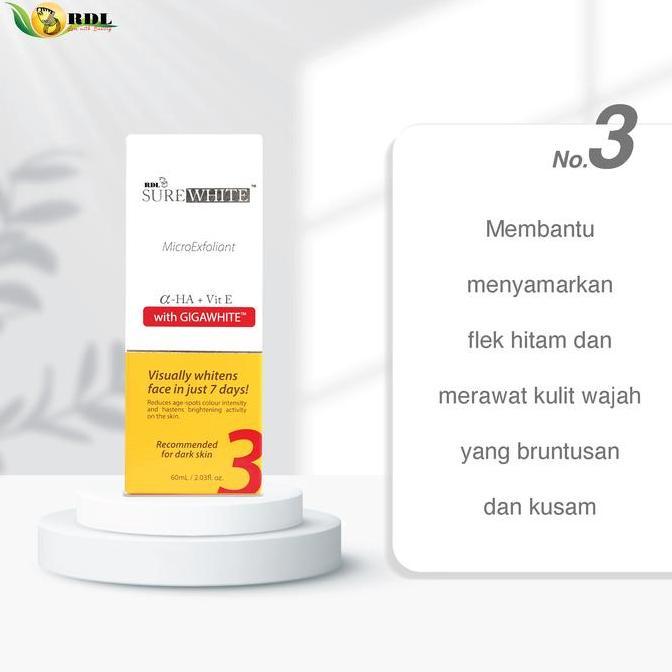 Bytoi- Rdl Surewhite Microexfoliant 60Ml - Toner Rdl Nomor 1 2 3 Memperbaiki Wajah Bruntusan Jerawat