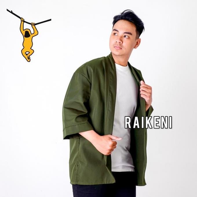 Disc Raikeni Kimono Uno | Kimono Outer Jepang Orange | Jaket Kimono Unisex | Outerwear Pria | Kimono