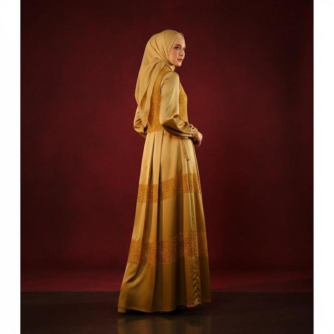 Sale Shafira - Fernanda Dress - Mustard | Gamis Muslim Wanita
