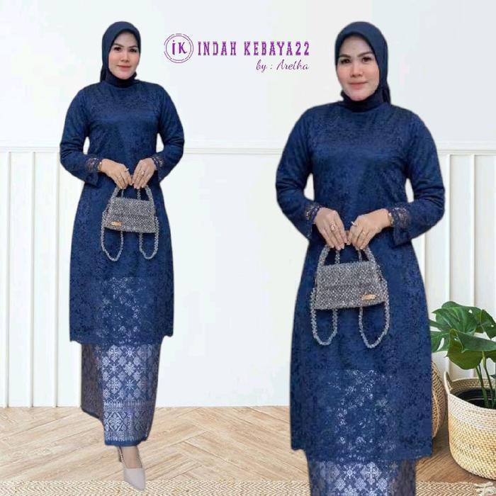 Setelan Kebaya Tunik Kurung Brokat Modern Elegan Baju Dress Wanita Dewasa Kondangan Pesta Lamaran At