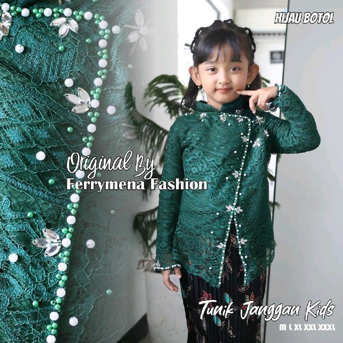 Fashion Anak Cewek / Kebaya Anak Anggun Janggan Brokat Payet Modern / Kebaya Anak Cantik Kebaya Anak