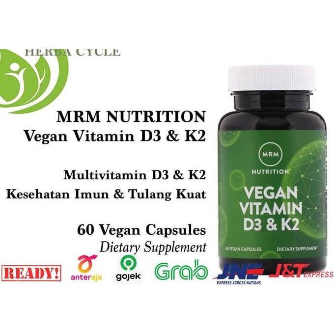 MRM Vegan Vitamin D3 K2 (60 VegCaps) Vit D3 K2 Vegan ORI USA