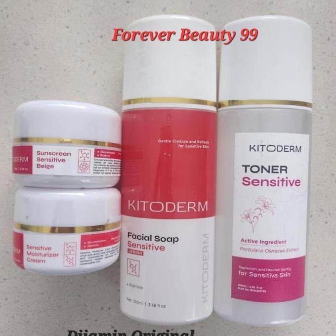 60kelao - Kitoderm paket cream sensitive skin BPOM- krim pelembab wajah sensitif