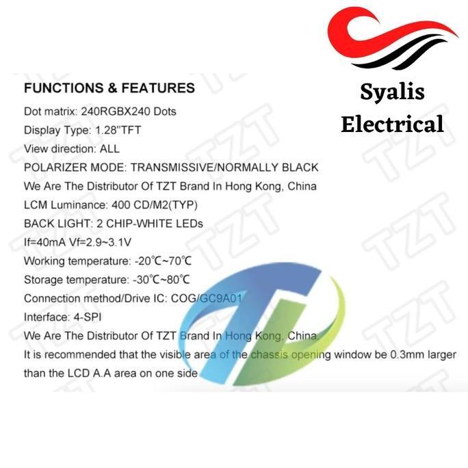 Ofwc- Display Tft 1.28 Inch Gc9A01 Square Arduino [Syalis]
