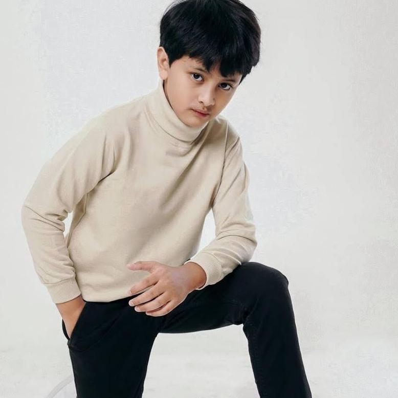 BEST SELLER SWEATER RAJUT TURTLENECK ANAK - ANAK UMUR 4 SAMPAI 12 TAHUN / KAOS RIB KERAH TINGGI ANAK