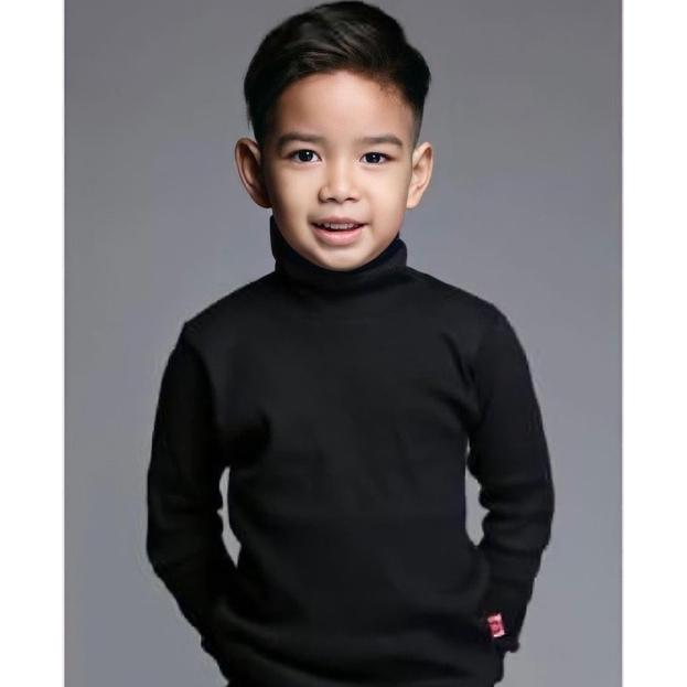 PREMIUM SWEATER RAJUT TURTLENECK ANAK - ANAK UMUR 4 SAMPAI 12 TAHUN / KAOS RIB KERAH TINGGI ANAK LAK