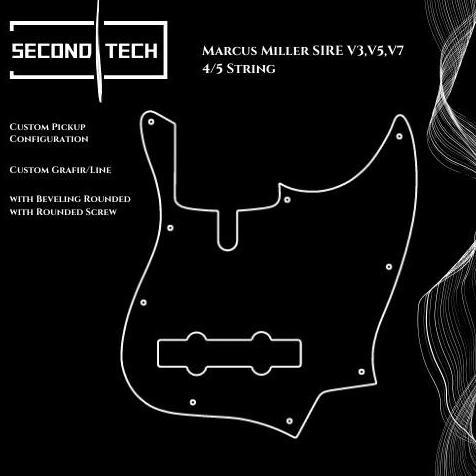 Murah pickguard BASS Marcus Miller Sire V5 V3 V7 5 string akrilik mirror custom Non COD