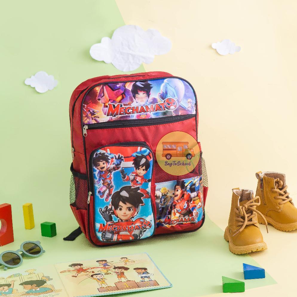 Grade Ori Tas Anak Ransel Fashion Sekolah Anak Laki Laki Paud Tk Sd Stumble Guy, Mechamato, Ejen Ali