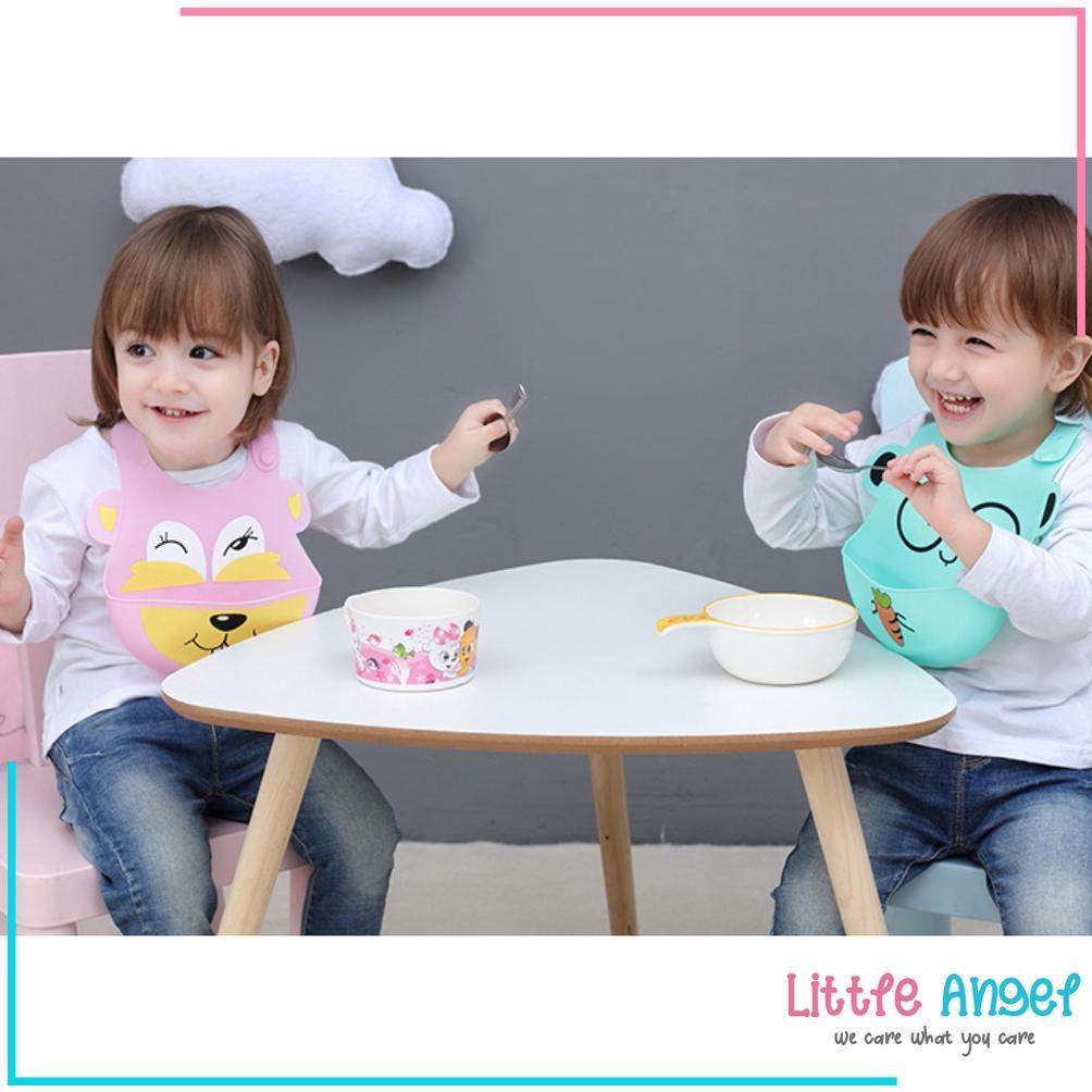 Sale Baby Bib Celemek Makan Bayi Slaber Silikon Anak Bibs Karakter Elsa Stitch Mickey Mini Karet Bab