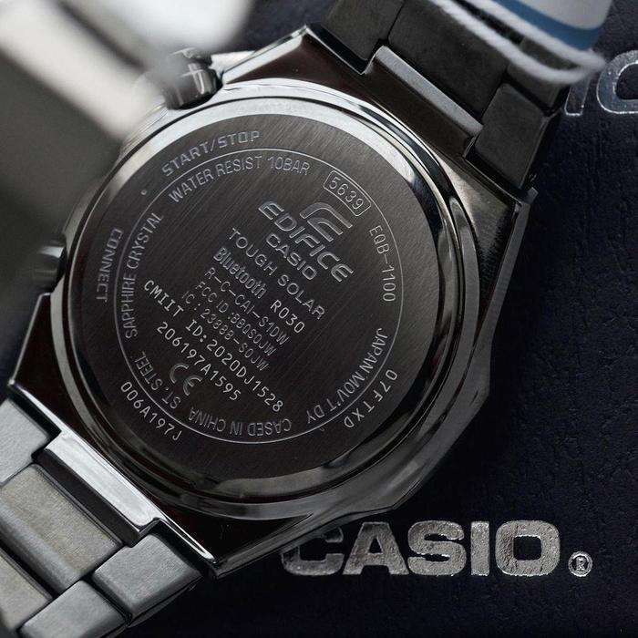 Jam Tangan Casio Edifice EQB-1100 Stainless Full Black Terbaru Chrono