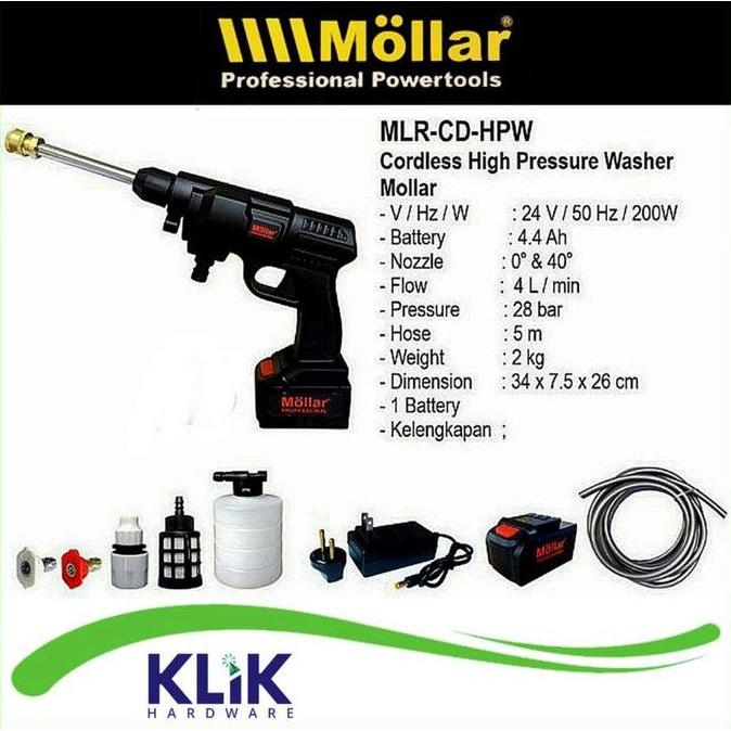 Mollar - Mesin Cuci Motor Cordless Mollar 24V - Alat Semprot Cuci Mobil Turbo Bisa Sabun - Cleaning 
