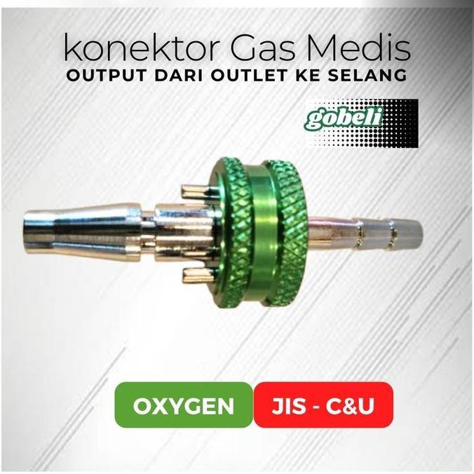Mepora- Konektor Gas Medis - Konektor Regulator Oxygen Flowmeter - Conector Flowmeter Type Jis/Cnu/C