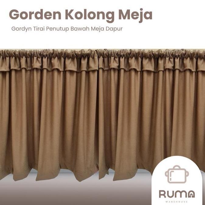 Lengkap- Gorden Kolong Meja Dapur Gorden Tirai Penutup Bawah Meja Dapur