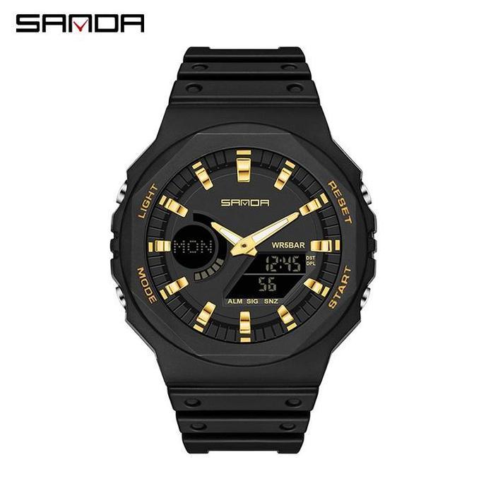 Wgwg- Jam Tangan Sport Pria Wanita Digital Analog Sanda 6016