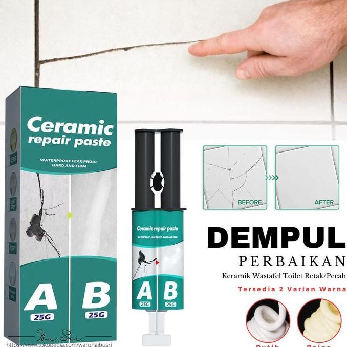 Qnqx- Lem Set Perbaikan Penambal Ubin Keramik Bak Mandi Retak Waterproof