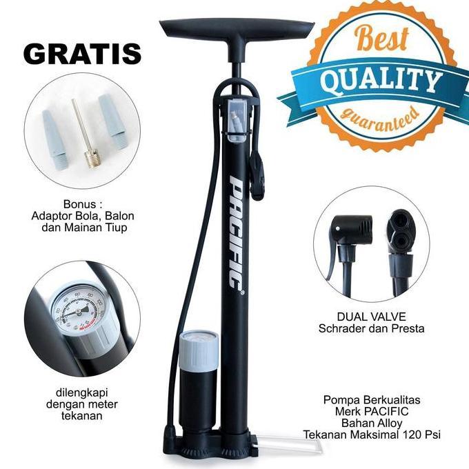 PACIFIC POMPA SEPEDA / POMPA ANGIN / MOTOR / BOLA / BALON ORIGINAL DAN TERPERCAYA