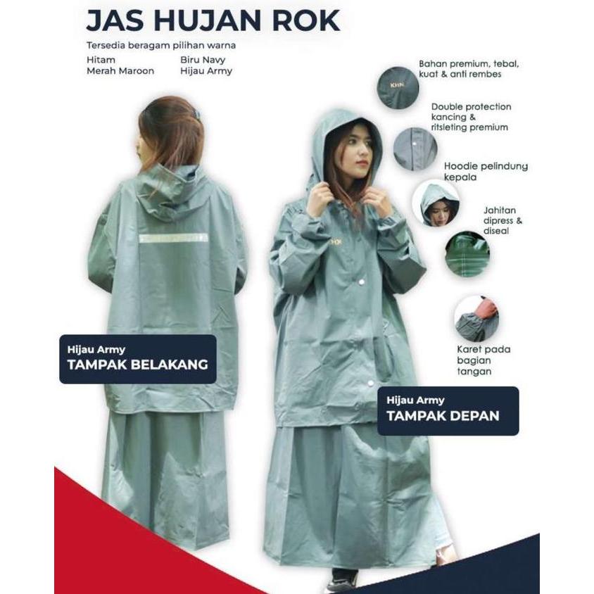 Jas Hujan KHN Original Rok (TERBAIK) (TERBARU) (TERMURAH)