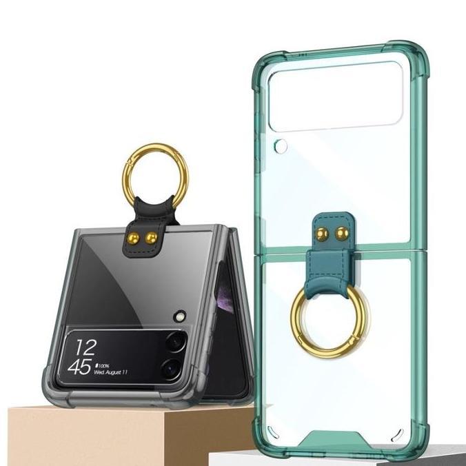 SOFT Case Samsung Galaxy Z Flip 4 5G CLEAR Crack Ring GKK ORI Z FLIP4 (TERBAIK) (TERBARU) (TERMURAH)