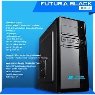 Pcbig- Casing Alcatroz Futura Black + Psu 450W - Powerlogic