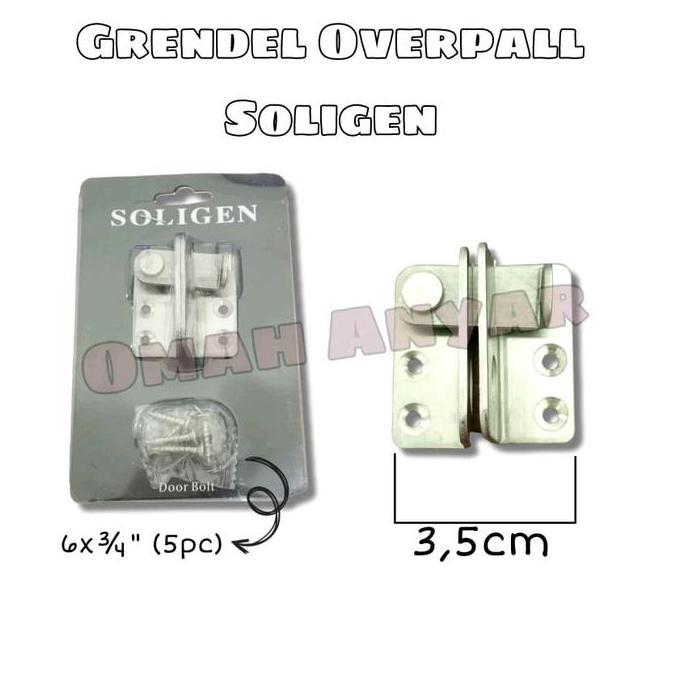 Grendel Overpal Gembok Pintu Pagar Sliding Swing Stainless Soligen