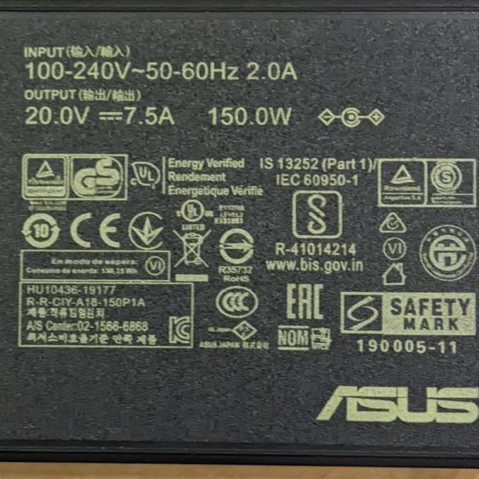 Adaptor Charger Laptop Asus 150W 20V 7.5A A18-150P1A Adp-150Ch B