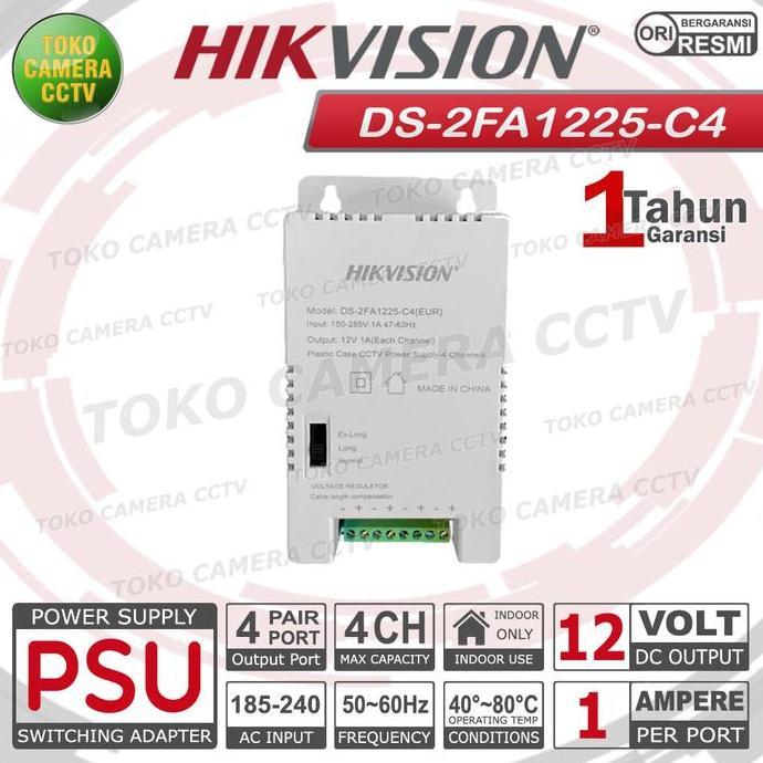 Scuritoi- Power Supply Hikvision 4 Kamera Adaptor Cctv 4 Kamera Hikvision